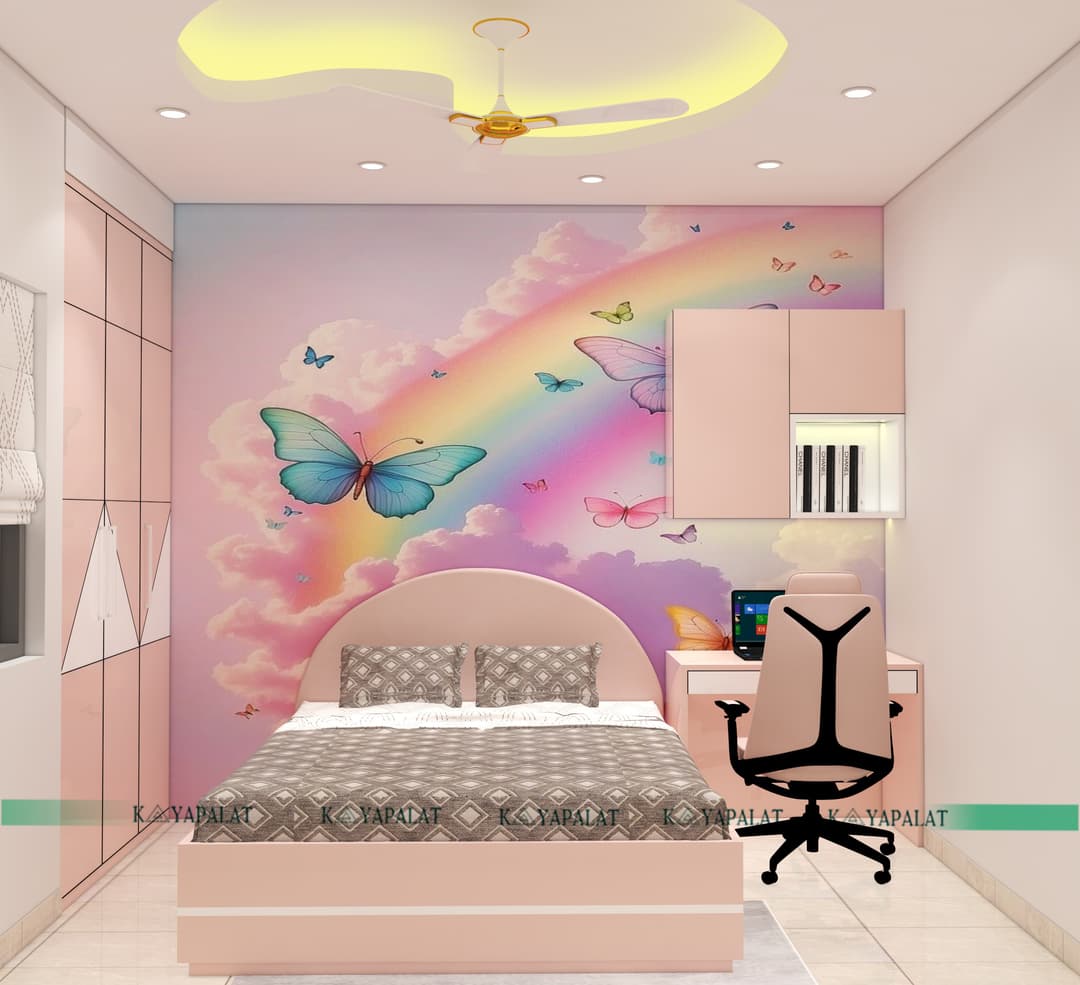 butter fly theme bed room design