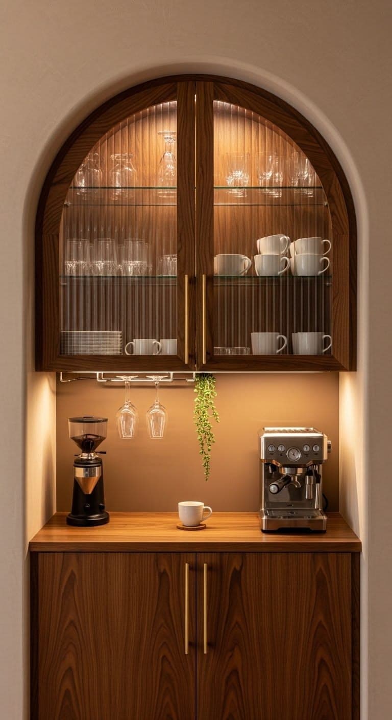 WOODEN BEST CURVE CROCKERY UNIT DESIGN
