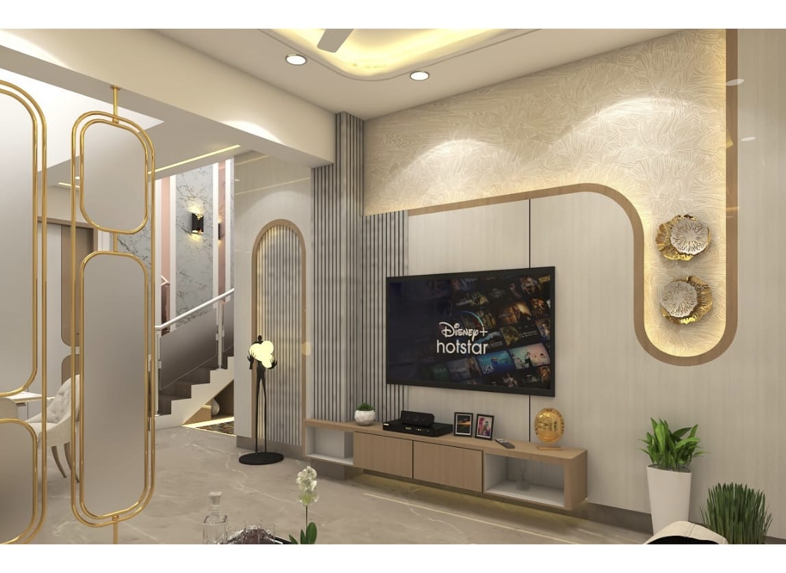 Fluted panel TV unit design for living room, Kolkata Fluted panel TV unit design for living room, Kolkata