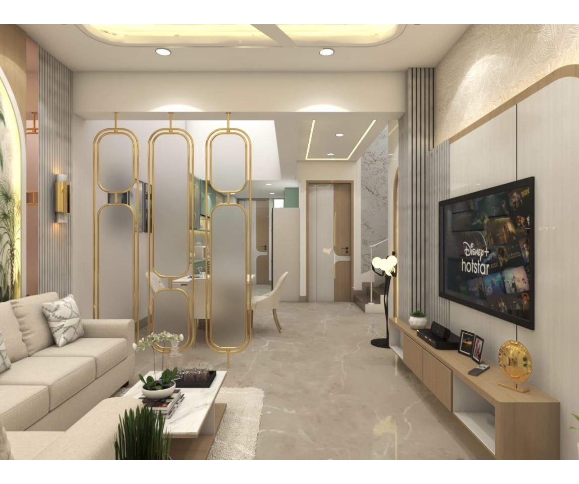 Living and dining room interior design, 3BHK Kolkata Living and dining room interior design, 3BHK Kolkata